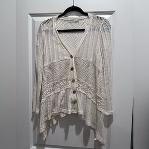 Blue Bird Cream Knit Sweater
